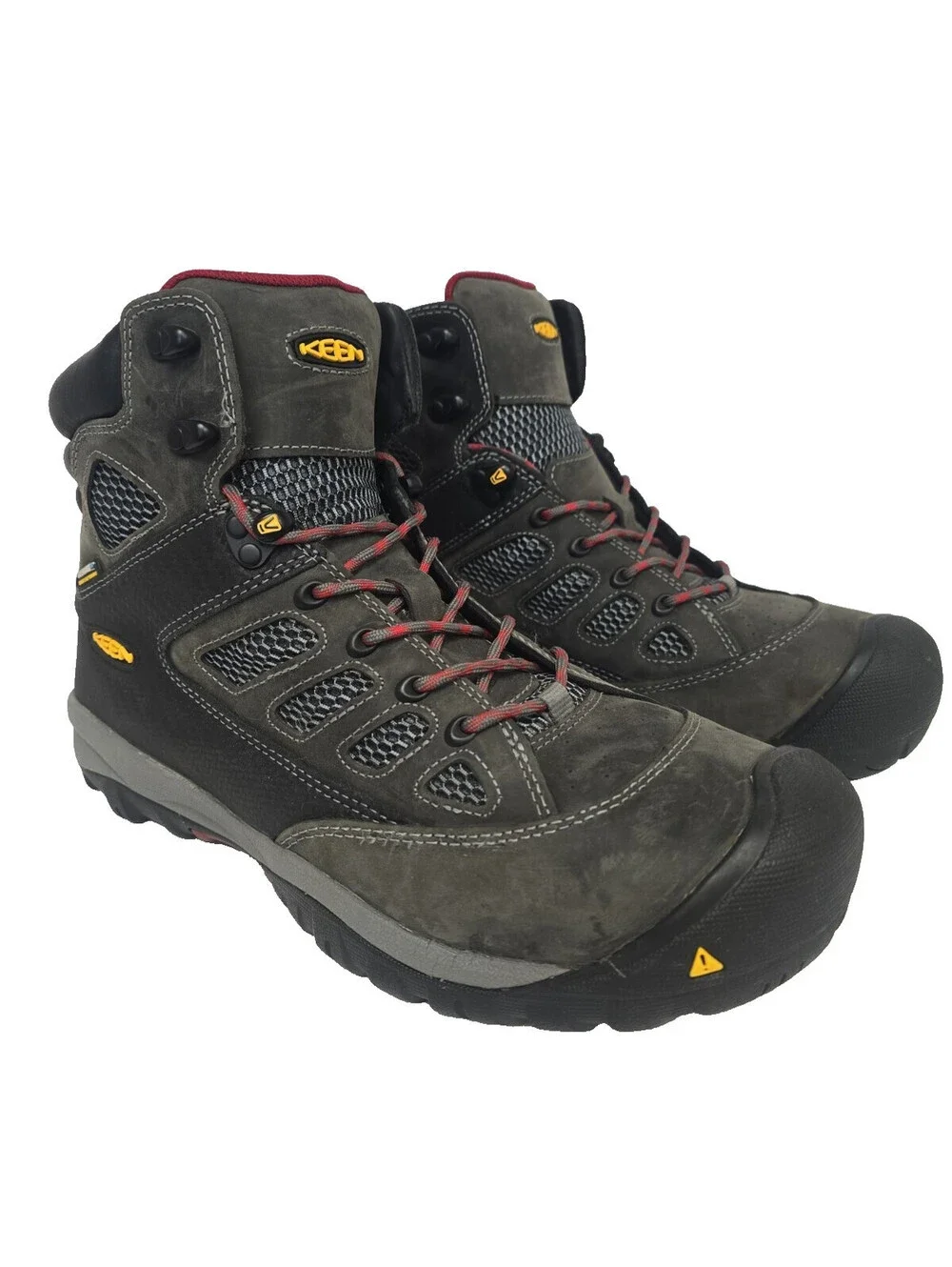 Keen Men's Tucson Mid 1009180 Steel Toe Waterproof Work Boot Gray Black Size 11D